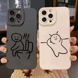 Funny Cartoon Matchman Matte Silicone Phone Case For iPhone 16 15 14 13 12 11 Pro Max X XS Max XR 7 8 Plus Shockproof Soft Cover