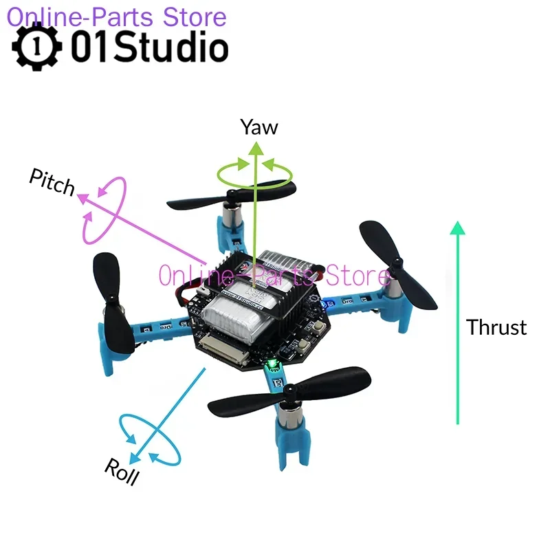 PyDrone Four Axis Aircraft UAV Remote Control Aircraft Python Programming Open Source DIY ESP32-S3