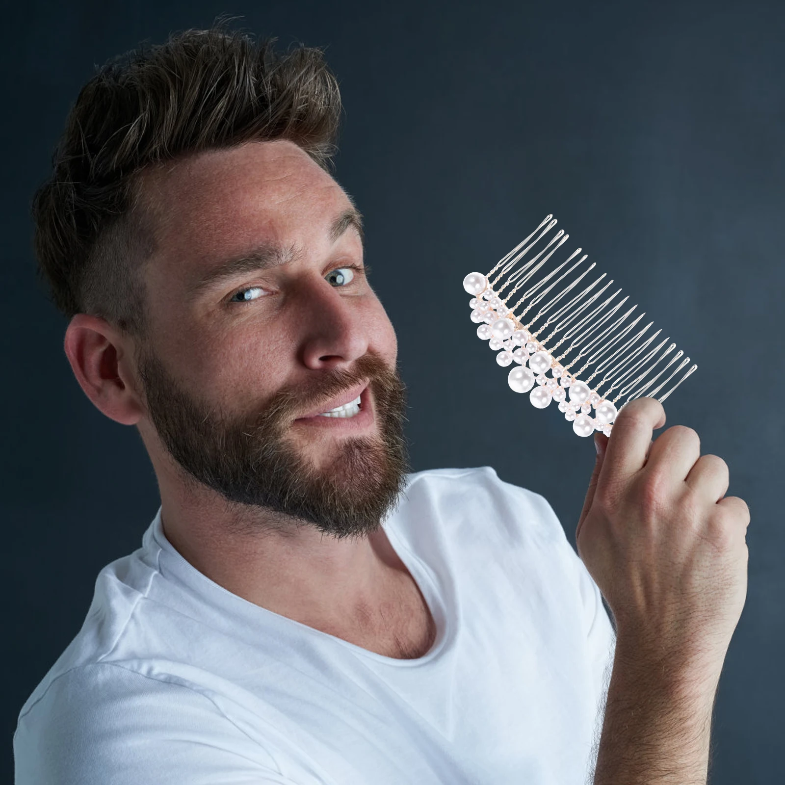 

2Pcs Pearl Hair Combs Rhinestone Wedding Accessories Women Girls Metal Hair Clips Pins Headpieces Hairstyle Decorative