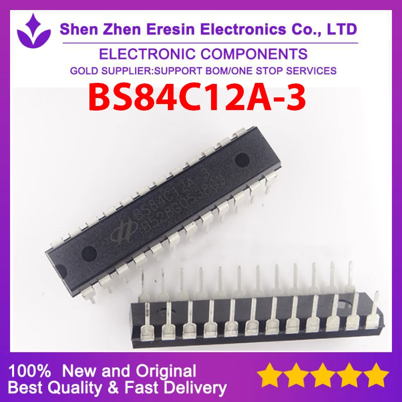 Free shipping  10PCS/LOT  BS84C12A-3  DIP24       New and original