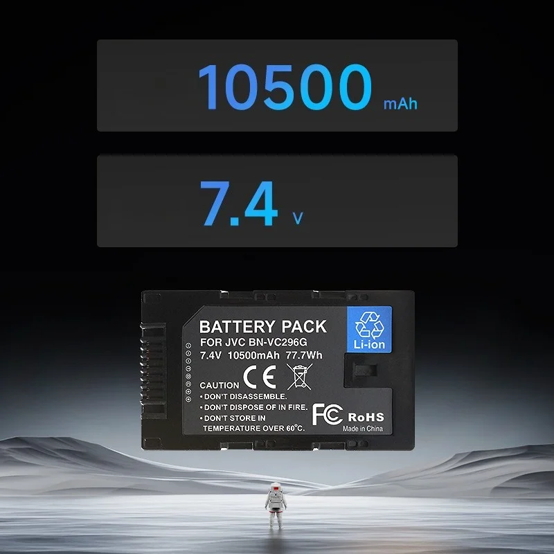 بطارية كاميرا BN-VC296G بقدرة 10500 مللي أمبير في الساعة مناسبة لبطارية الكاميرا JVC GY-HC500 GY-HC550 #2