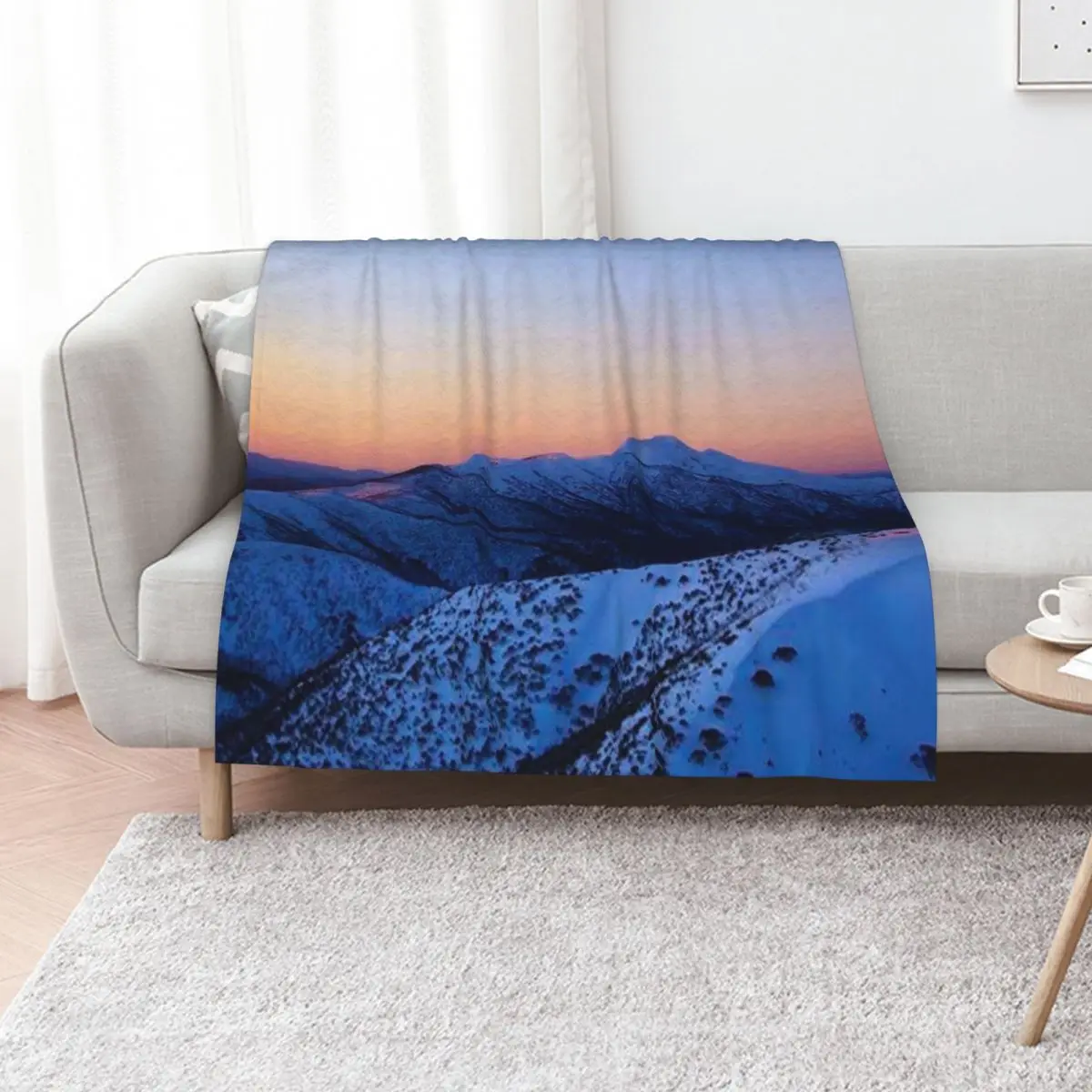 

Mt Hotham Landscape Throw Blanket Decoratives Vintage Sofa Quilt Plaid Blankets