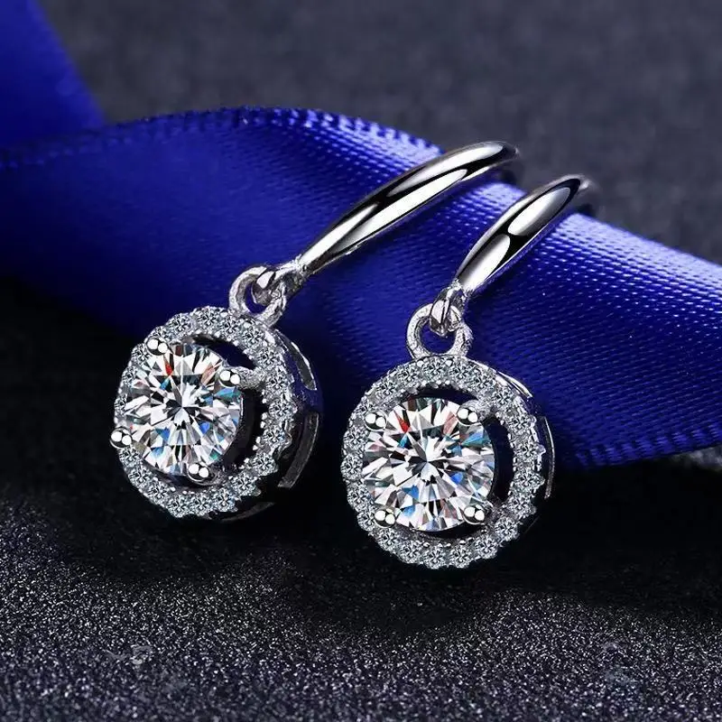 

Серьги из стерлингового серебра 925 пробы, серьги с муассанитом, женская мода, изысканные студенческие украшения для подруги, аксессуары, бесплатная доставка