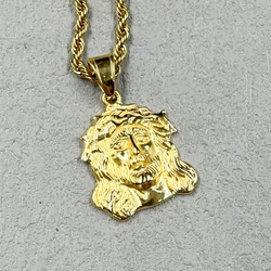 Hip hop men and Women's Necklace Jesus Pendant Gold Color For Men Head Face Christian Fashion Jewelry