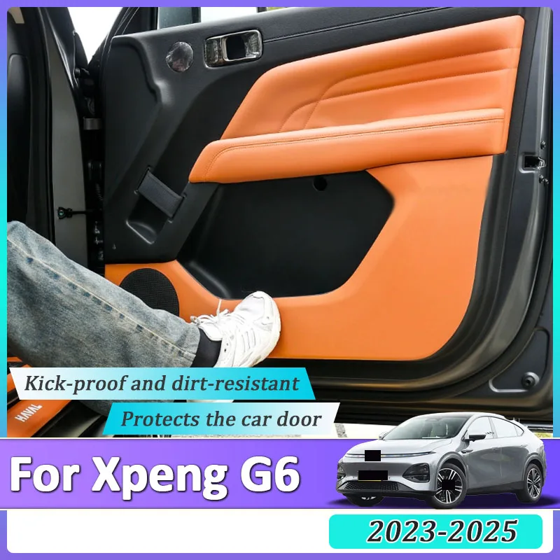 

For Xpeng G6 2023 2024 2025 Car Door Leather Anti Kick Pad Side Dustproof Edge Protector Film Sticker Interior Auto Accessories
