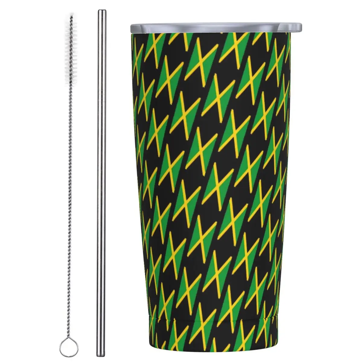 Jamaica Flag Tumbler Jamaican fashion Hot Drinks Water Bottle Keep Heat Stainless Steel Coffee Mug Graphic Beach Mugs Cup