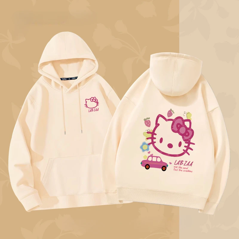 New Style American Style Hello Kitty Cartoon Anime Periphery Mother Daughter Hoodie The Spring and Autumn Parent Child Hoodie