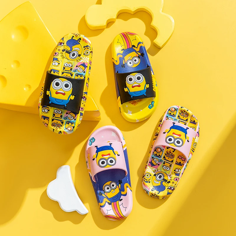 Despicable Me miniony minion sandały Dave kapcie sandały Kawaii pcv domowe buty na plażę letnie dziecięce sandały dziecięce drenaż