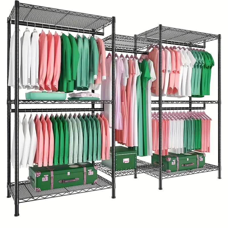 Custom.Multi Functional Heavy-duty Hanger with 5 Hangers and 8 Shelves - Capable of Carrying 910 Pounds, Configuration, Inde