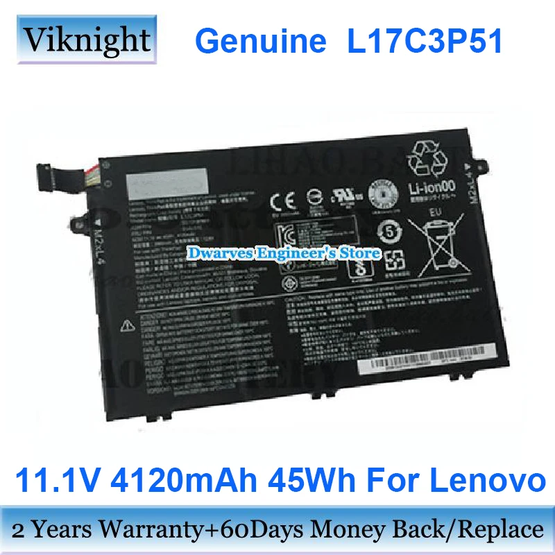 

45Wh 11.1V L17C3P51 01AV448 Battery For LENOVO ThinkPad E580 E490 E585 Series ThinkPad E15 Laptop Rechargeable Li-ion Batteries