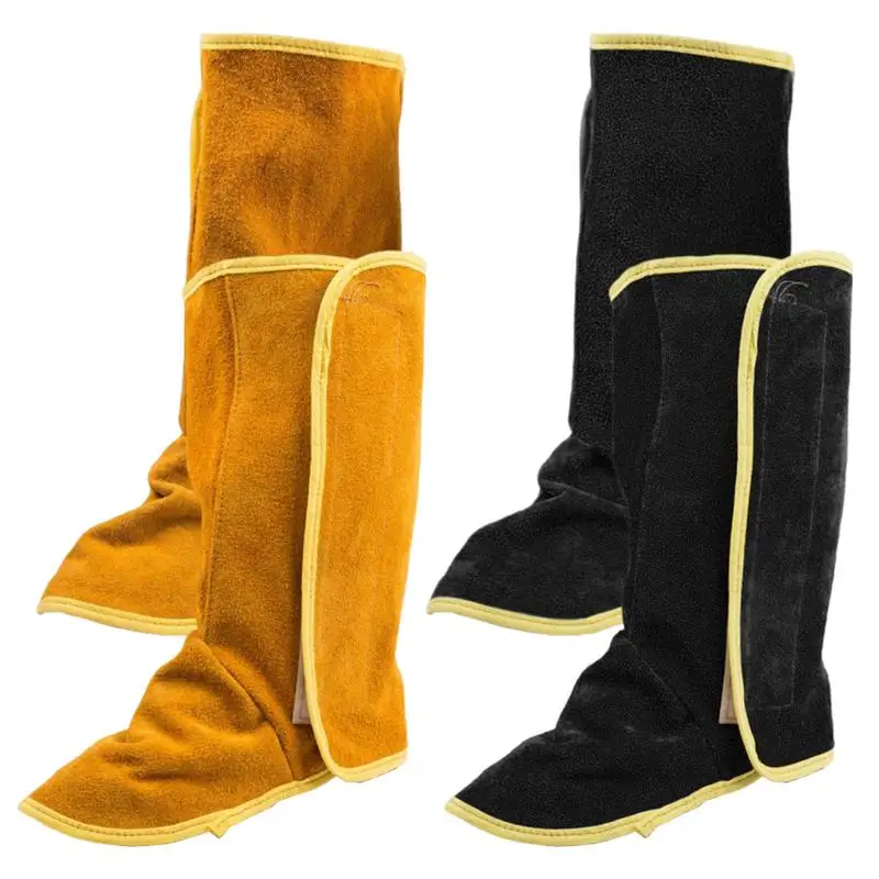 Welding Spats for Boots Welding Gaiters Cowhide Leather Welding Spats Heat and Abrasion Resistant Welding Boot Covers Welding