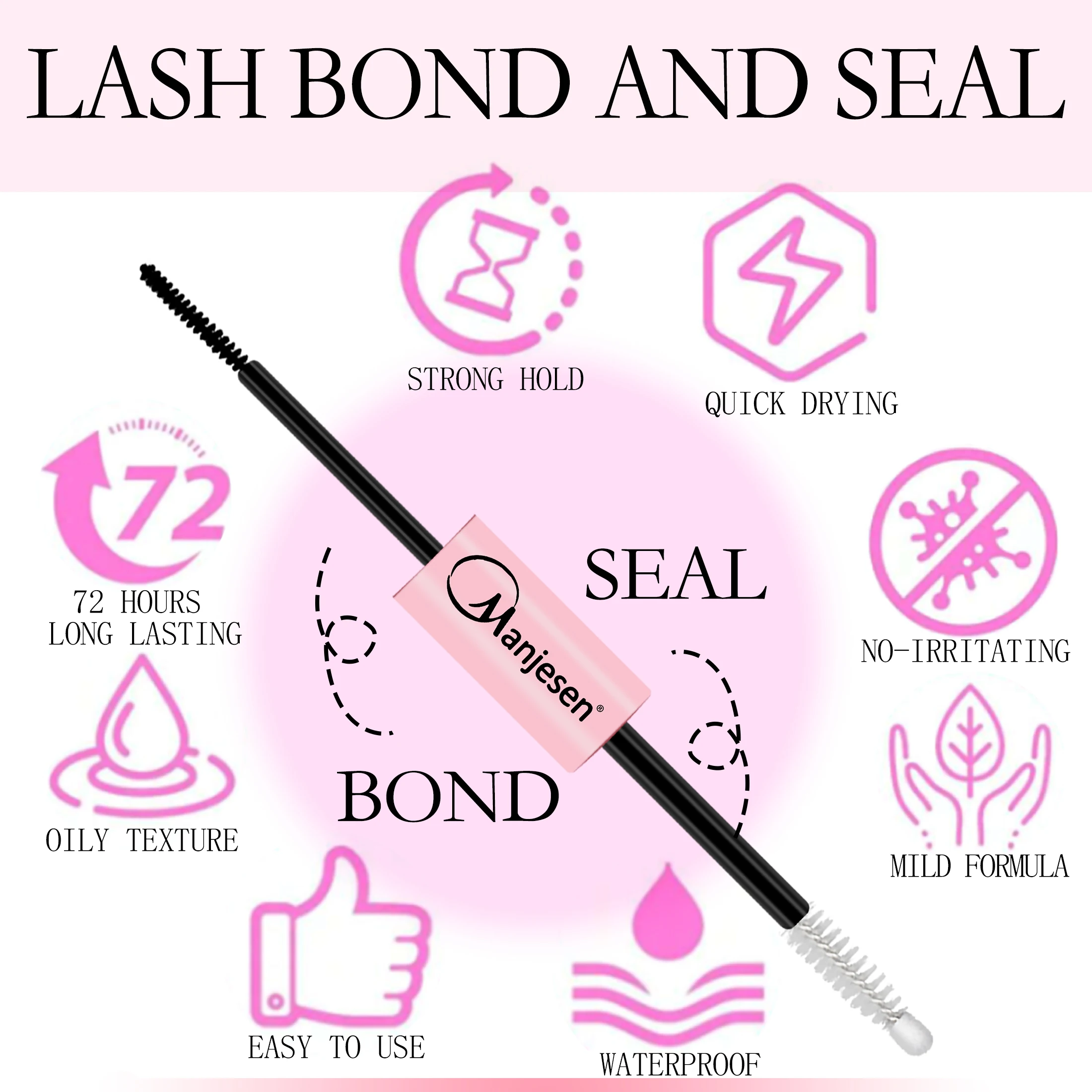 Wimpermake-upset Bond en Seal Individuele wimperlijm en afdichting Supersterke fixatie Wimperverlenging Wimperlijmverwijderaar en pincetkit