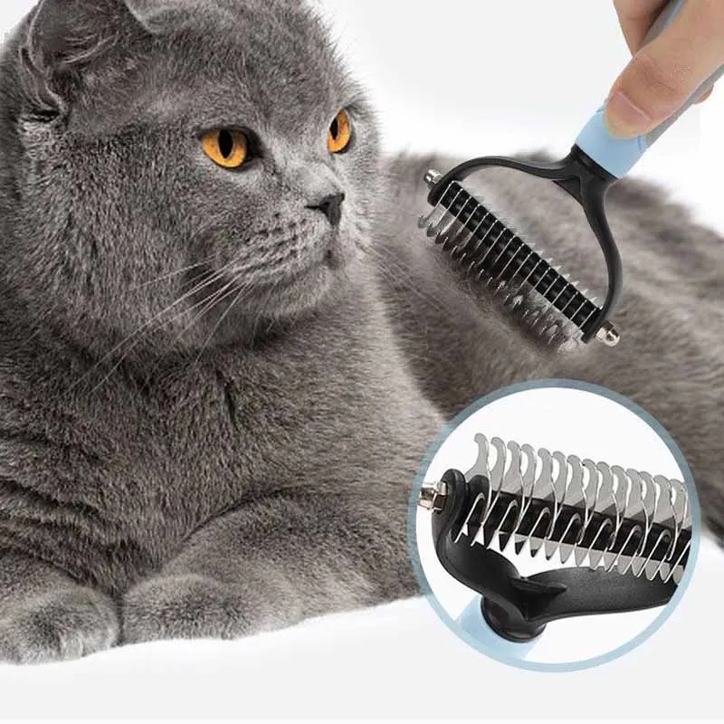 Cat Brush Pet Knot Comb 2 in 1 Dogs Cat Fur Knot Cutter Pets Hair Removal Comb Dog Grooming Shedding Tools Pet Cleaning Supplies