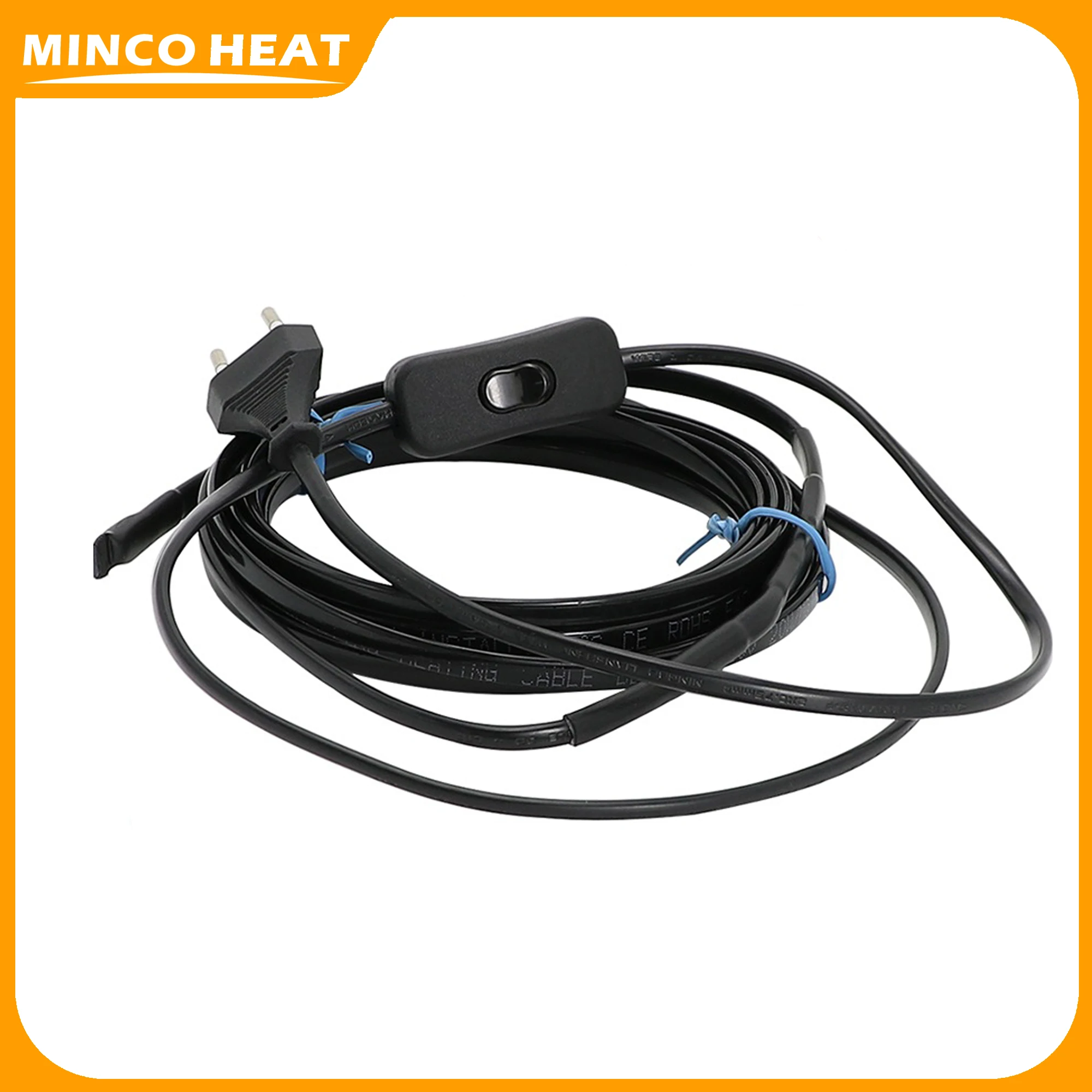 Minco Heat Self Regulating Heating Cable 20W/m  AC220~240V, 50/60Hz With Switch EU Plug for Water pipe Freeze Protection