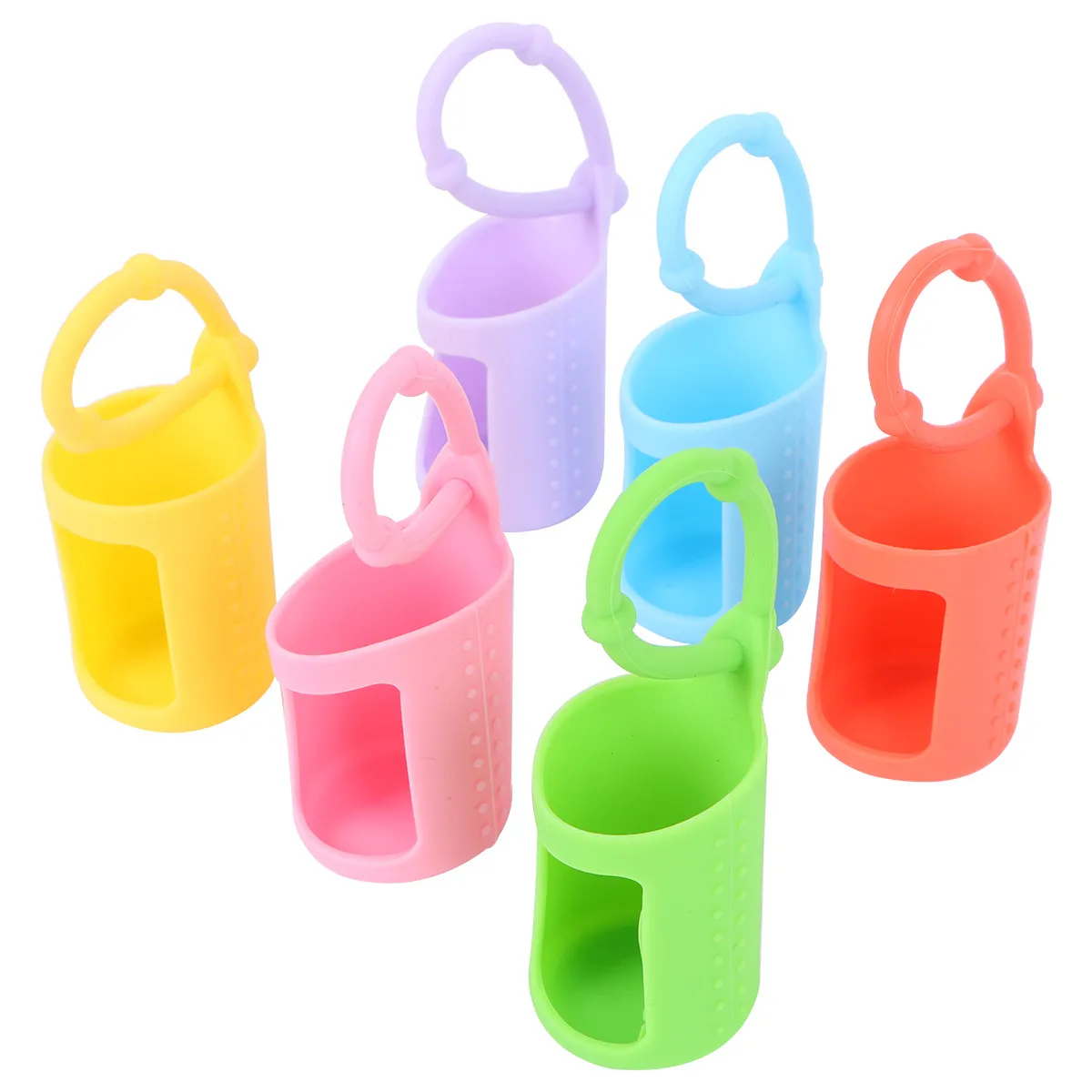 

6Pcs 15Ml Silicone Roller Bottle Cover Essential Oil Protective Sleeve with Adjustable Loop Strap for Purse Belt Travel Safe