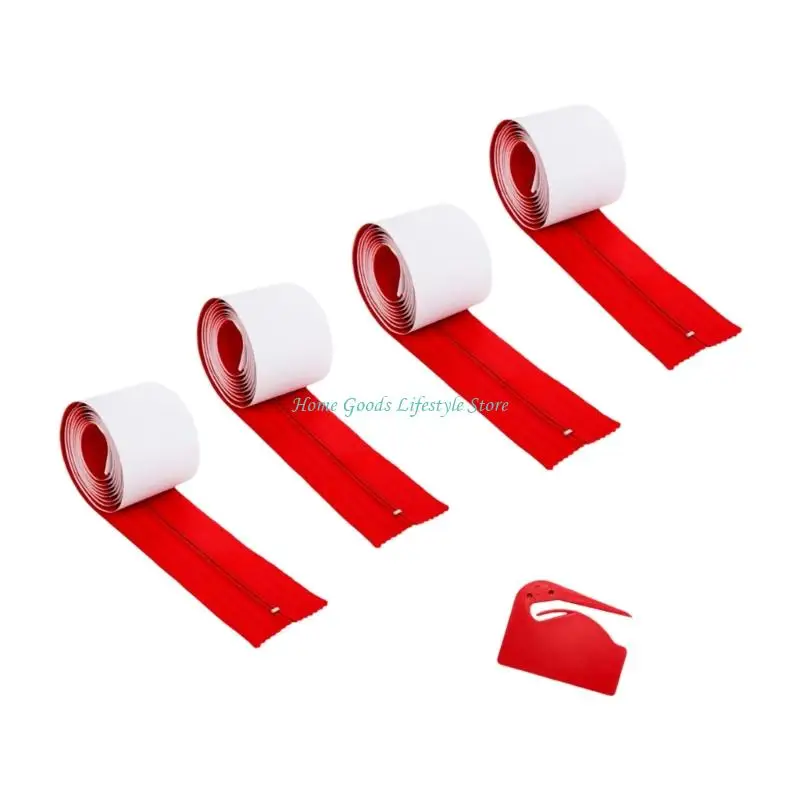 E74E 4 قطع سحابات واقية من الغبار مقاومة للتمزق وسحابات باب لاصقة مزدوجة الجوانب #2