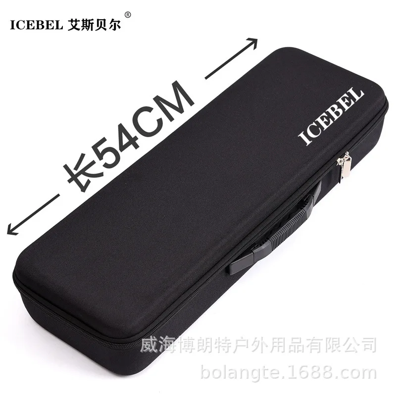 

ICEBEL Ice Fishing Rod Case with Accessory Organizer Box,Handheld Carry Case for Fishing Reels & Collapsible Short-Section Poles