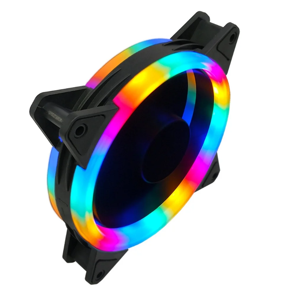 120mm 4pin Rgb Case Cooling Fan Colorful Blue-red-white Fluid Bearing Led Cooler Fan Radiator Heat Sink