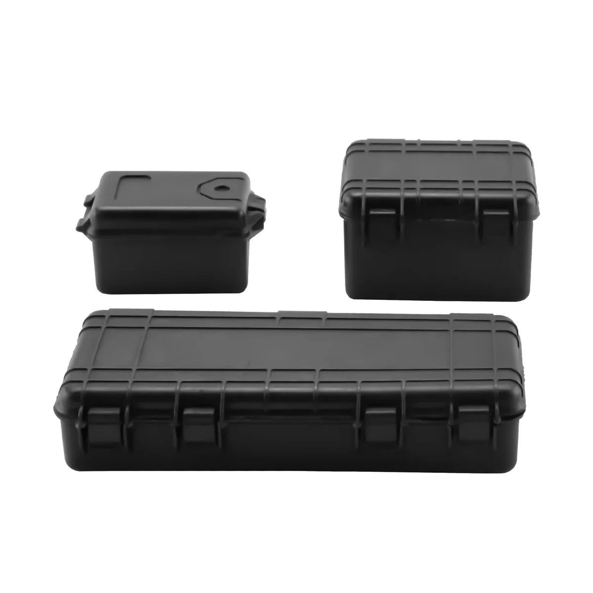 BAAA-3Pcs Plastic Rc Car Storage Box Decoration Tool for Traxxas Trx4 Axial Scx10 90046 D90 1/10 Rc Crawler Accessories Black