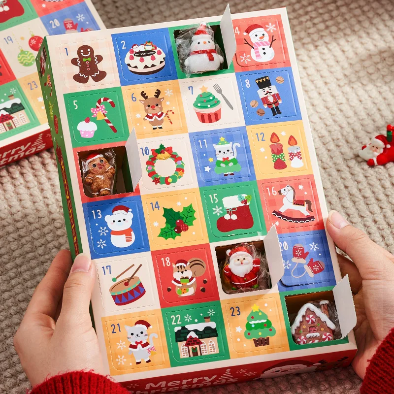 

24 шт., рождественская глухая коробка, подарок, рождественское украшение, мини-игрушка из смолы, детская глухая коробка с дыроколами, рождественская игрушка в подарок