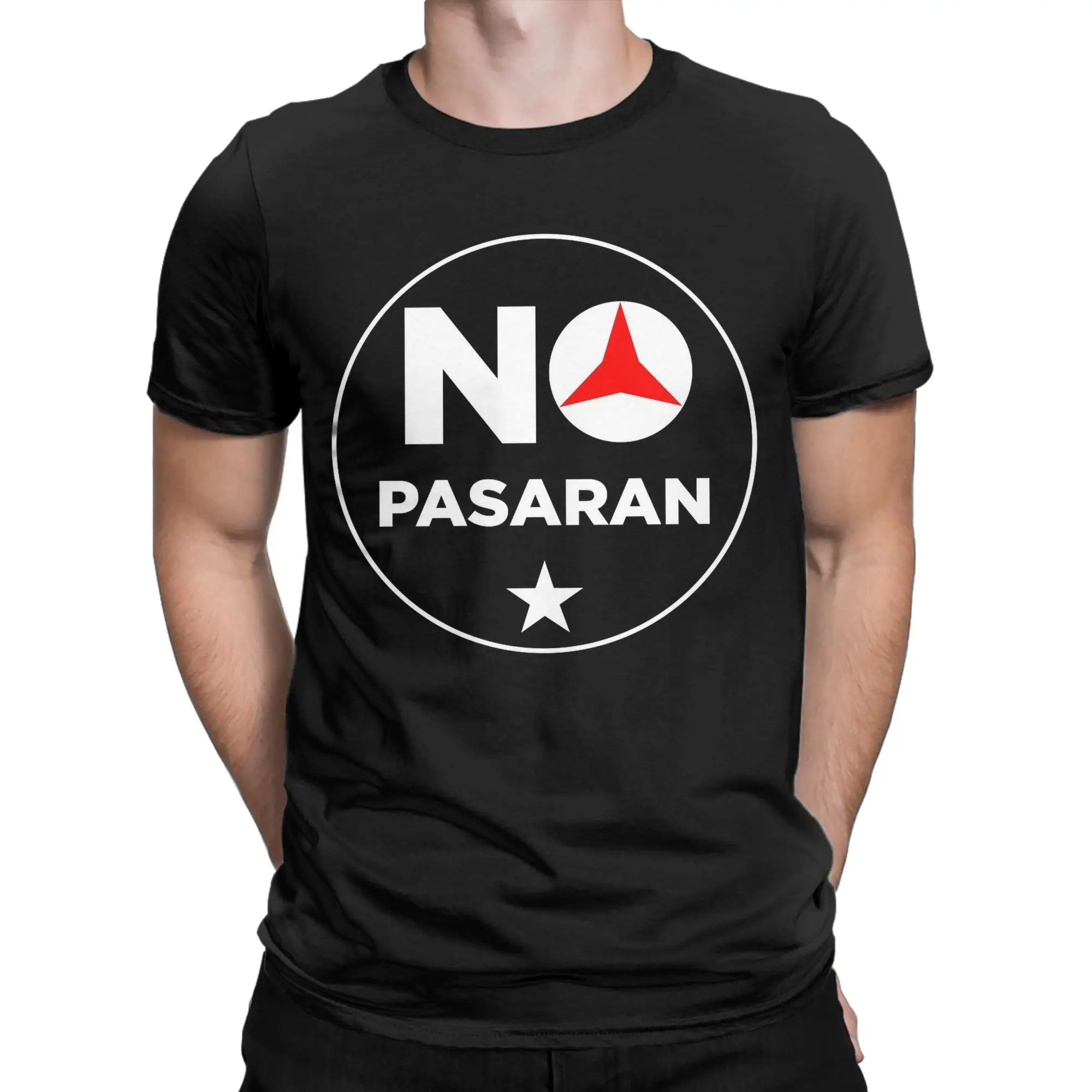 Casual No Pasaran Tshirts Men's Cotton Short Sleeve Antifa O-neck Summer Clothing