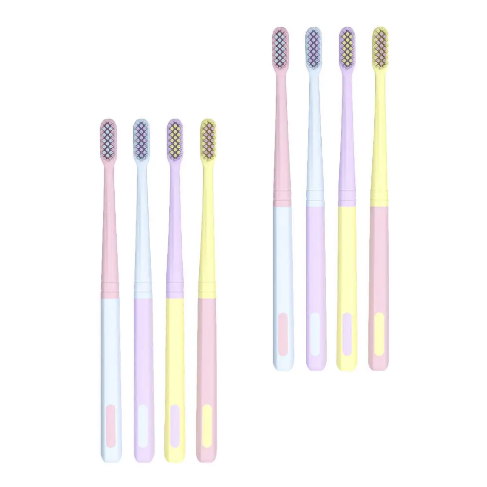 

8Pcs Ice Cream Toothbrush Flexible Soft Bristles Sensitive Gum Care Deep Clean Daily Use Travel Home Tooth Brush