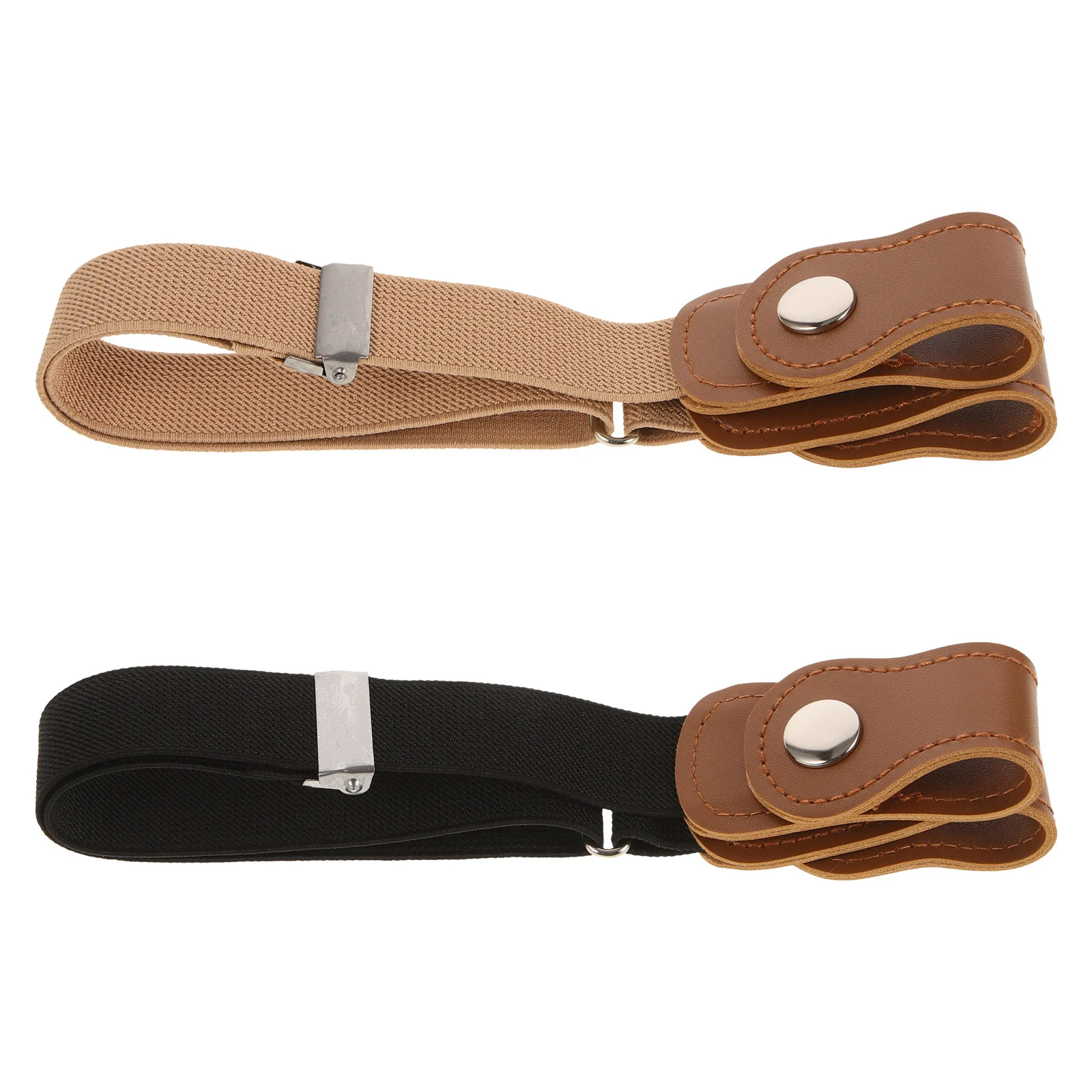 

2pcs Stretchy Waist Elastic Pant Belt For Adjustable Fashion Belt For Jeans Dresses Casual Wear