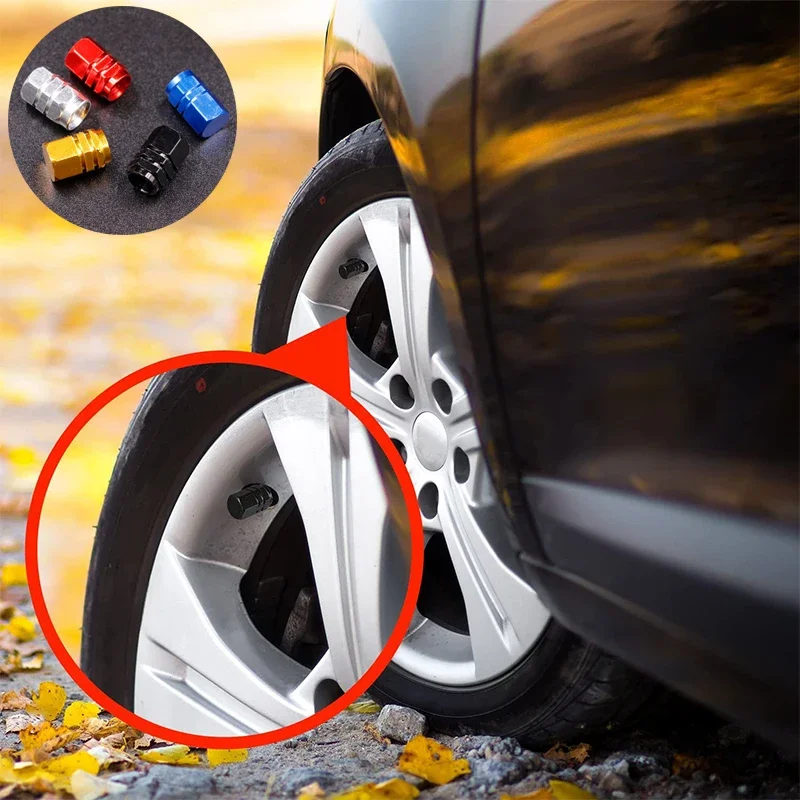 

4PCS Aluminum Alloy Car Wheel Tire Valve Caps Air dust Caps Tyre Rim Stem Covers Waterproof Auto Replacement Parts Accessories