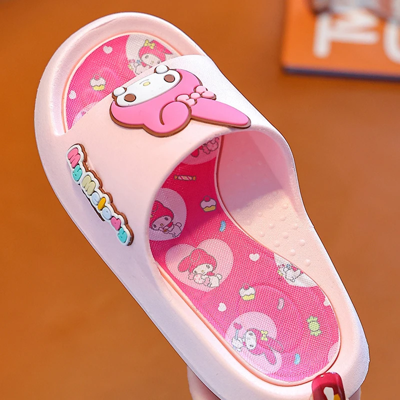 Kawaii Sanrio Kuromi Slippers My Melody Cinnamoroll Anime Cute Student Bathroom Bathing Anti-Slip Sandals Baby Toys for Girls