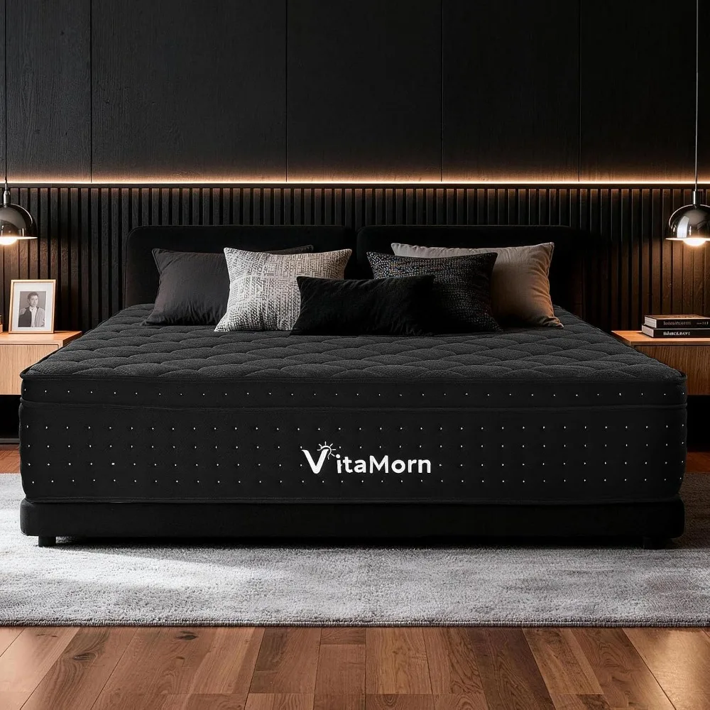 14 Inch Hybrid King  Upgraded Pocket Springs Mattresses, Motion Isolation, Pressure Relief, Medium Firm, Breathable Comfort