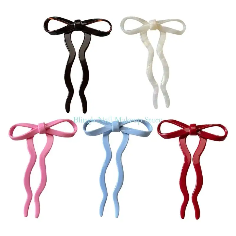 

28TA Unique Hair Fork Large French Acetate Hair For Women Elegant Bun Styling Hair Pins Vintage Hairstyle Accessories
