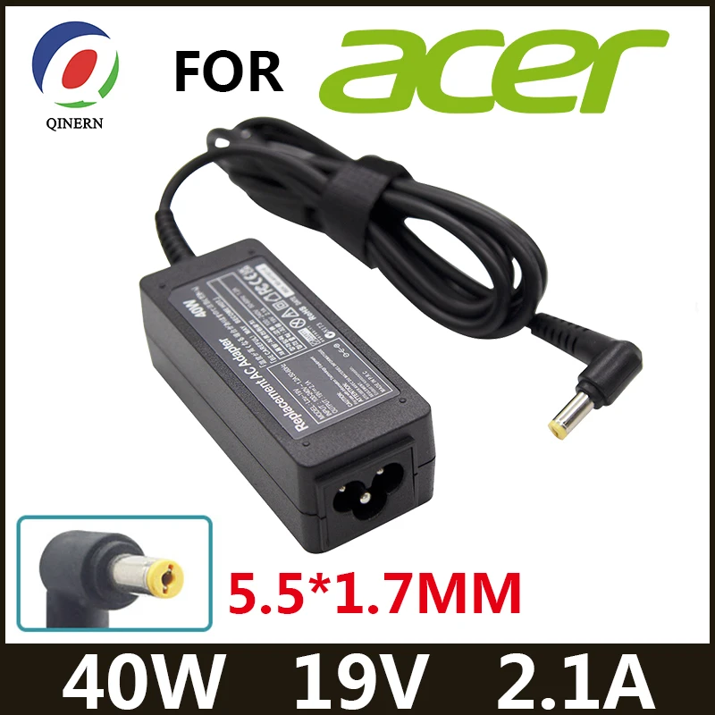 19V 2.1A 40W 5.5*1.7mm AC Adapter Notebook Laptop Charger For Acer Aspire D270 D257 D255 Power Supply For Laptop Adapter