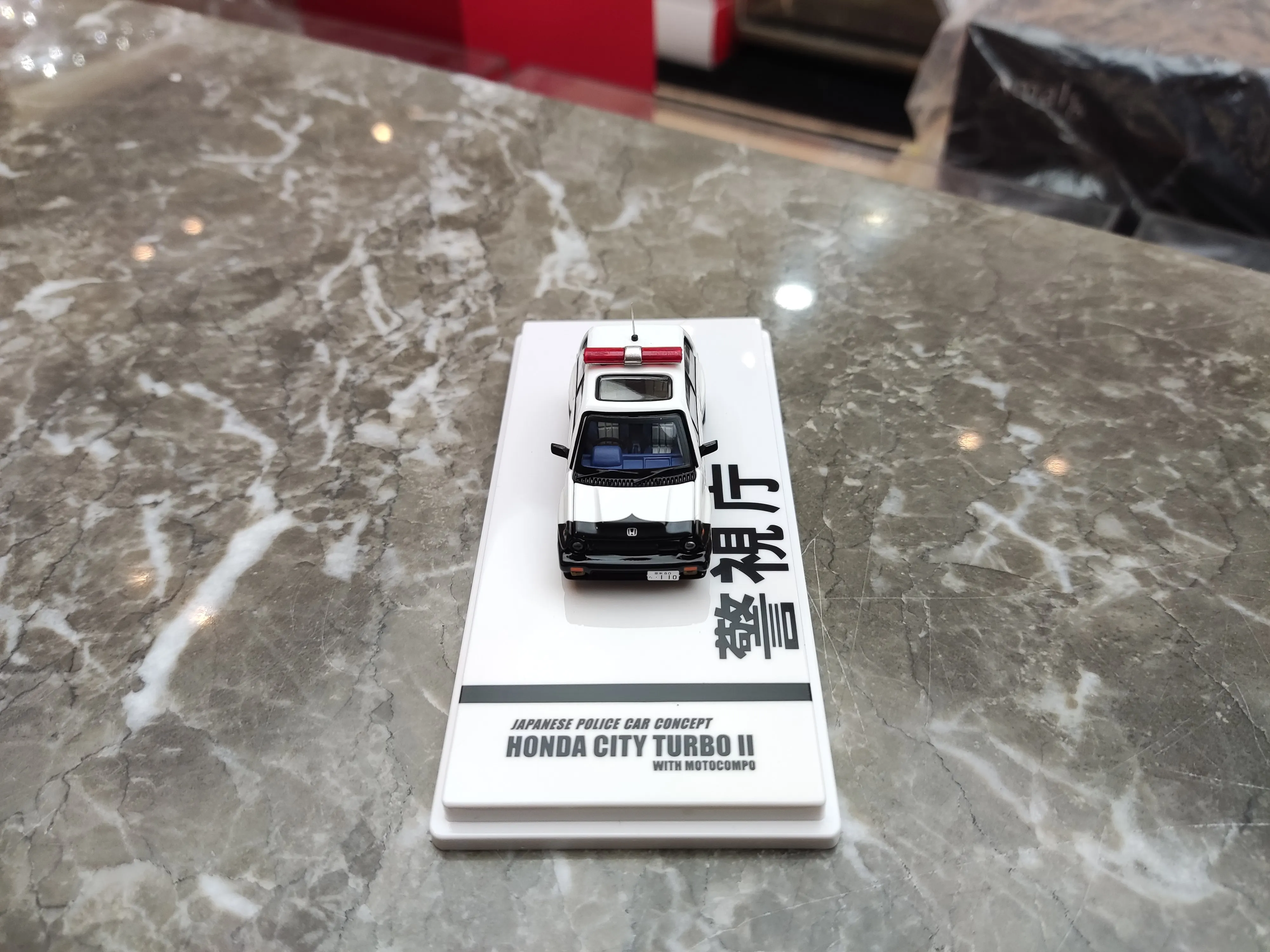 1:64 INNO Honda CITY turbo II with Little Monkey motorcycle alloy police  car model gifts