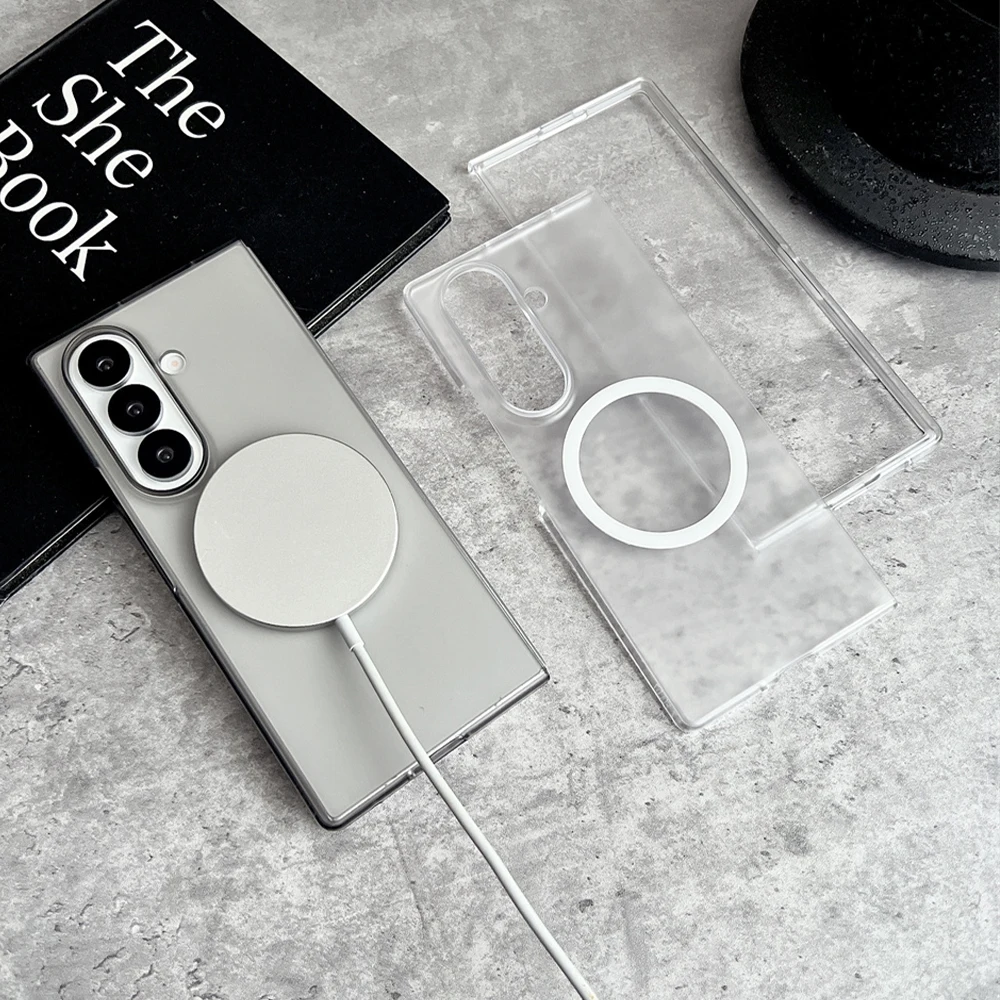 Funda ultrafina para PC con MagSafe, transparente y mate, para Samsung Z Fold 8 Ultra, ZFold 7, 6, 5, 4, 3, con protección para carga inalámbrica.