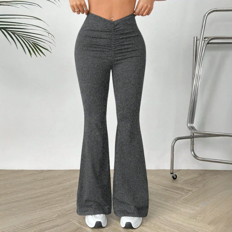 Flare Pant Women Long Pants Slim Fit High Waist Straight Trousers Y2k Streetwear Elegant Splice Work Casual Solid Summer 2026