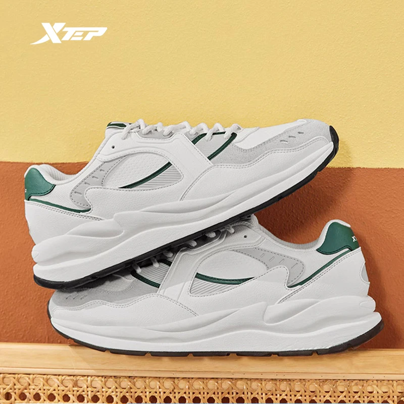 Xtep Walking Shoes Men Cushioning Wear-Resistant Outdoor Male Causal Shoes Comfortable Light Breathable Sneakers 877419320030