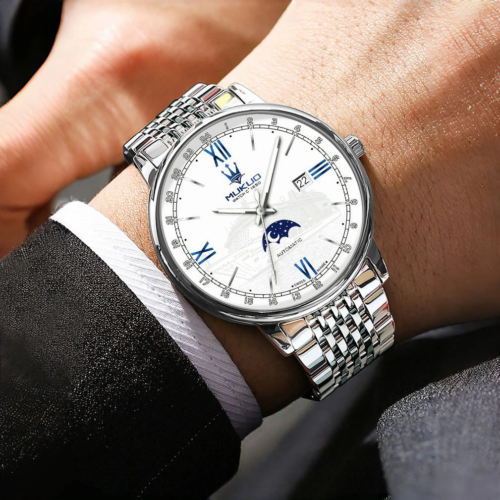 Titanic Themed Men's Personalized Quartz Watch Luminous Calendar Waterproof Stainless Steel Band Casual Fashion Wristwatch