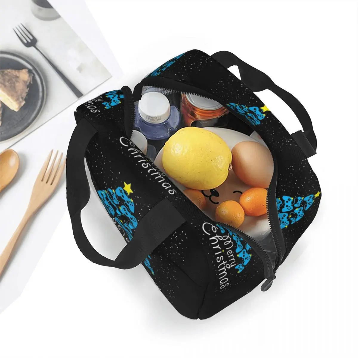 Christmas Video Game Controller Insulated Lunch Bags Thermal Bag Meal Container Large Tote Lunch Box Bento Pouch School Travel