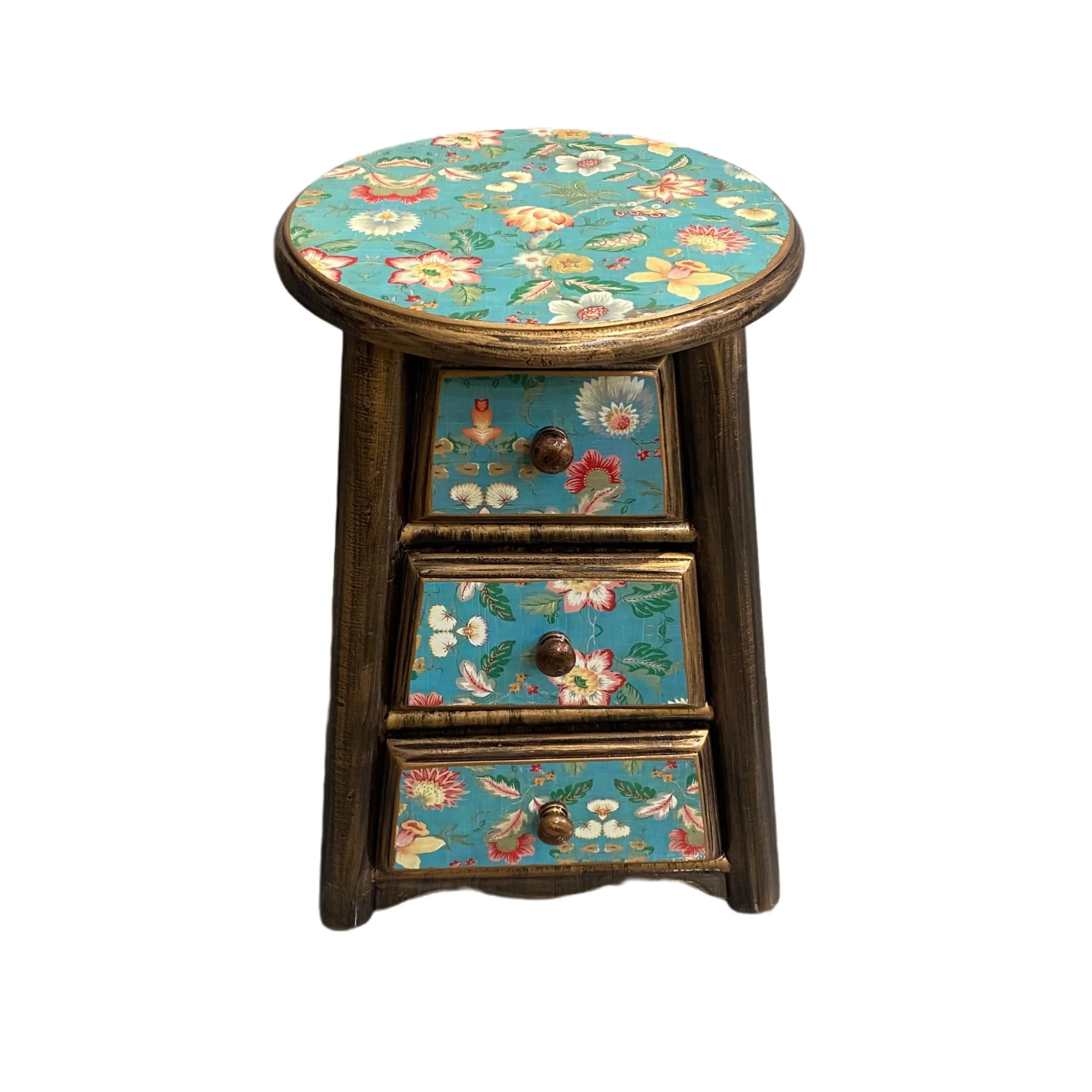 R8.19 - solid wood vanity stool with drawer, round stool, home stool, makeup stool - new arrival recommended