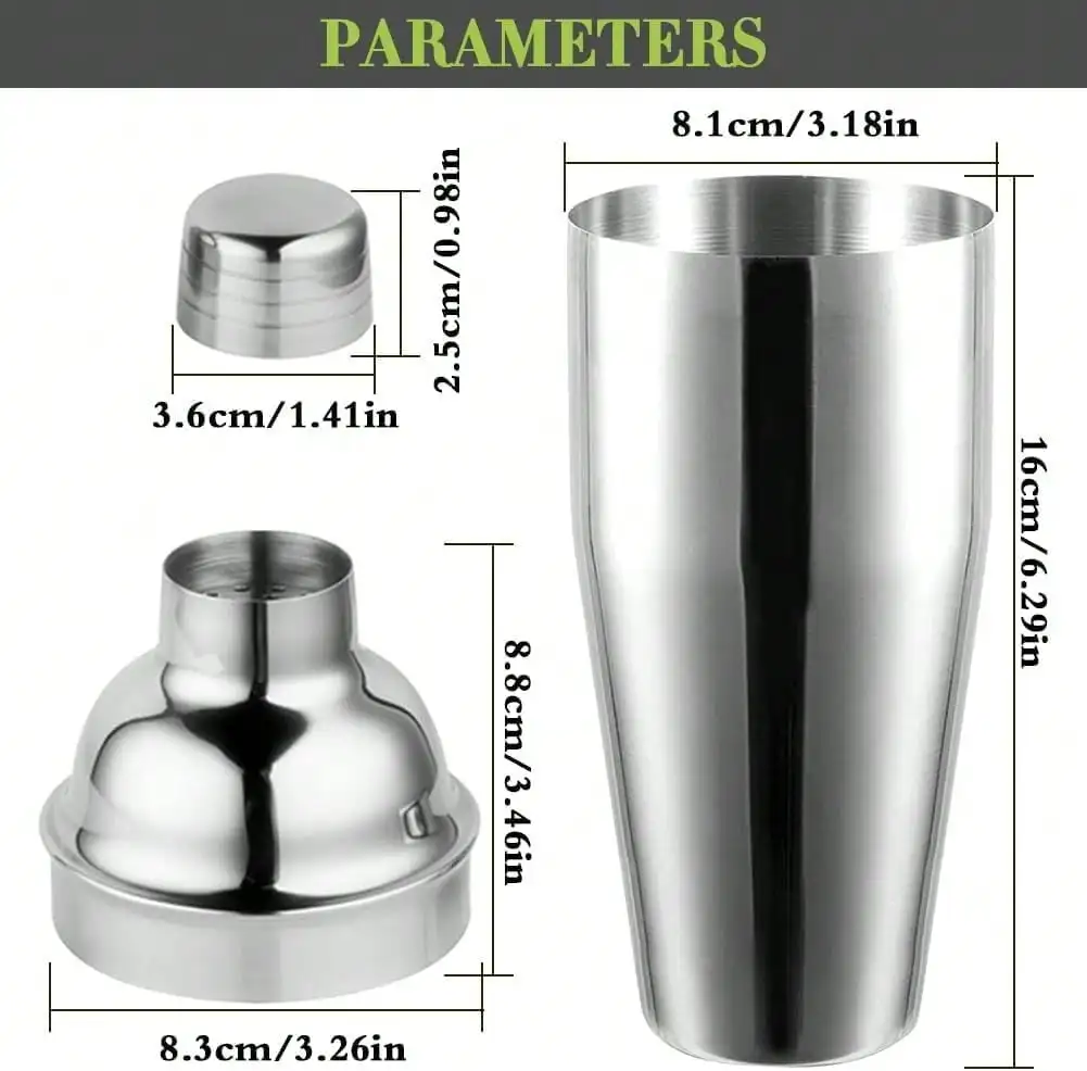 Cocktail Shaker,Drink Mixer With Built-In Strainer For Mixing Drinks Margaritas,Beginner Friendly Mixer Bar Utensil Tool (Sliver-01)