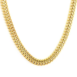 LUXUSTEEL Stainless Steel Chains Necklace For Women Men Chunky 5mm Width 45cm add 5cm Cuban Curn Mesh Necklace Long Jewelry Gift