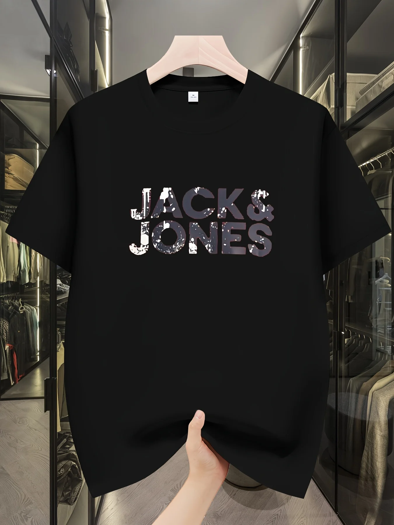 

Мужская трендовая футболка с буквенным принтом, облегающие молодежные мужские футболки с круглым вырезом, летняя мода 2024, повседневные универсальные синие топы, одежда