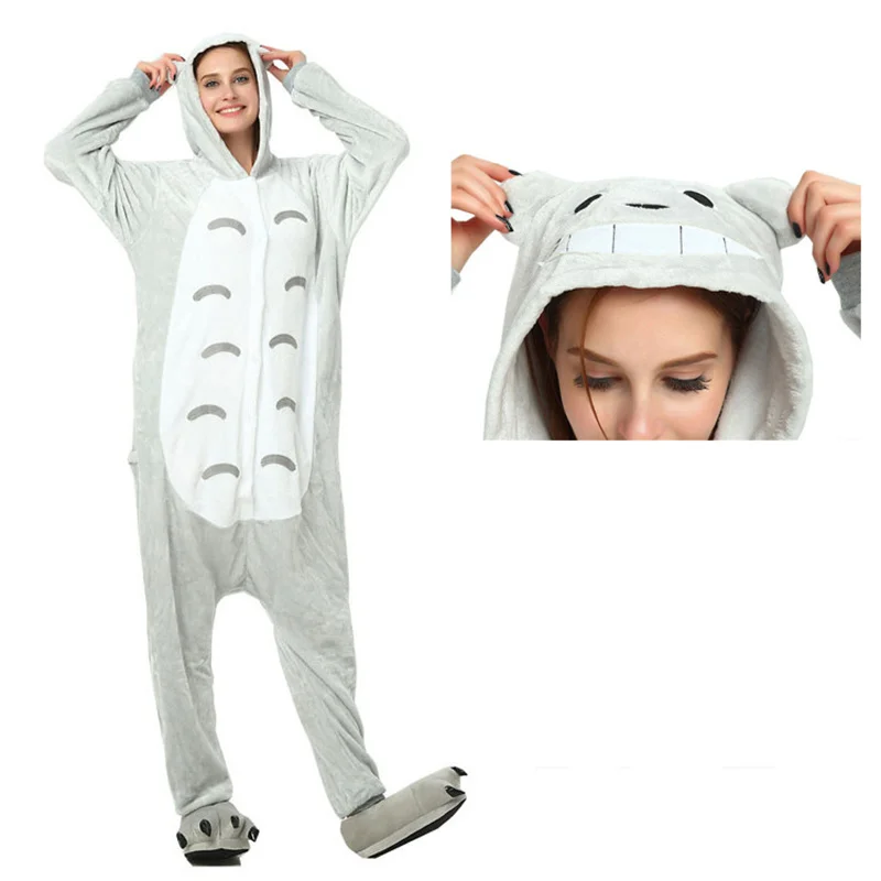 Flannel  Onesies Long-sleeved Thermal Jumpsuit Hooded Sleepwear Cosplay Costume Cartoon Animal One-piece Pajamas Family Clothing