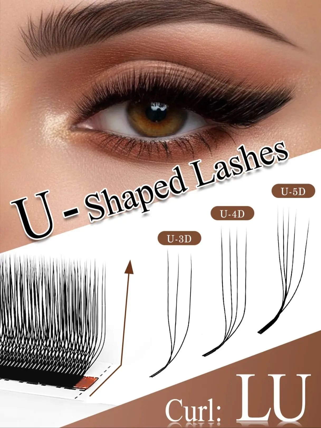 CoMango U-Form YY 3/4/5D Wimpernverlängerungen C/D/LU handgefertigte weiche W-Style-Wimpern Volumen-Kunstwimpern natürliche Wimp