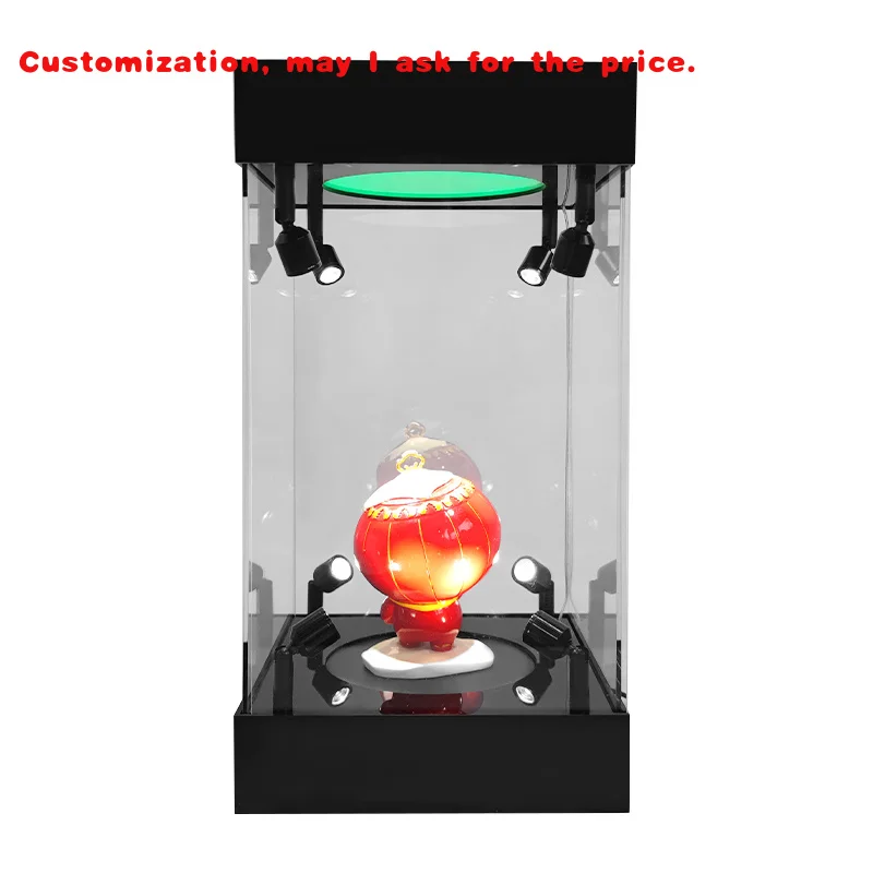 custom.OEM Acrylic Display Stand Cabinet LED Lights Museum Collectibles Model Box Organizer Home Office Reliable Display Rack Su