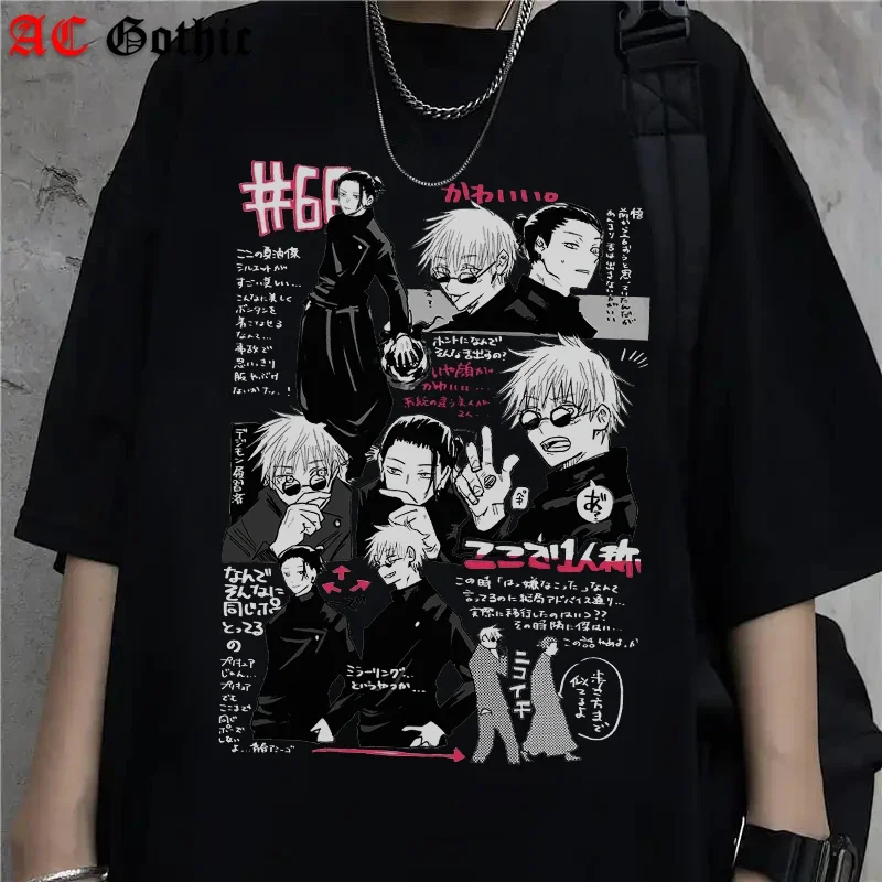 

Japanese Anime Women T Shirt Jujutsu Kaisen Gothic Cartoon Manga Graphic Tops Oversized y2k Harajuku Hip Hop Streetwear Tees