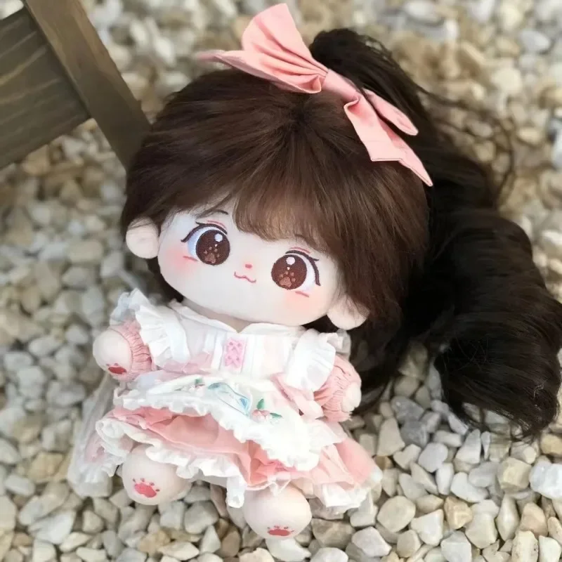 20cm kawaii algodão bonecas anime pelúcia personalização figura miaomiao figura nua boneca wearable roupas vestir-se presentes