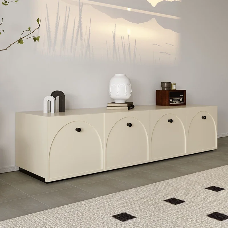 

A few original TV cabinets, coffee table combination, simple floor-to-ceiling French living room, retro cream style TV cabinet