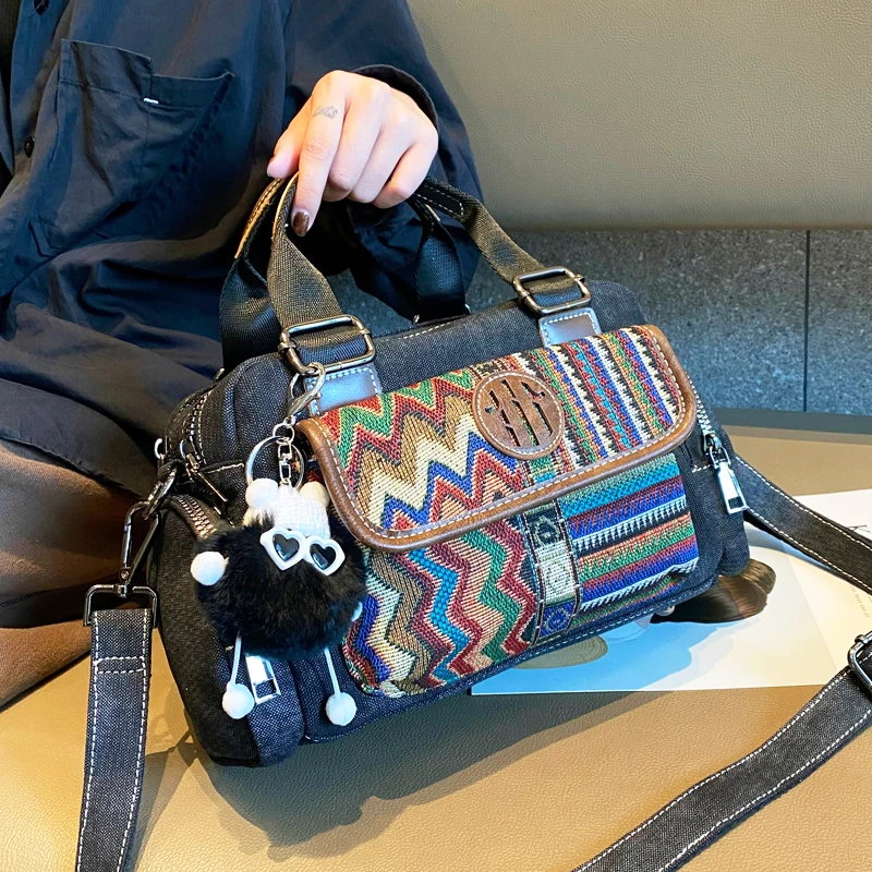 

Denim Canvas Luxury Brand Bag Female Top Handle Handbag Women Bolsos De Mujer shoulder Hand Bags for Ladies Sac