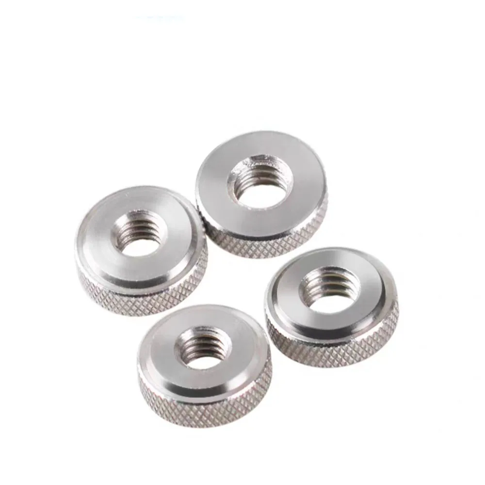 Aluminum Alloy Thin Knurled Thumb Nuts 1/4 & 3/8 Inch Hand Grip Thread Knobs Blind & Through Hole